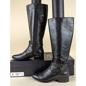 Naturalizer Reid High Shaft Riding Boots Womens 7 M Black Leather Shoes NWB